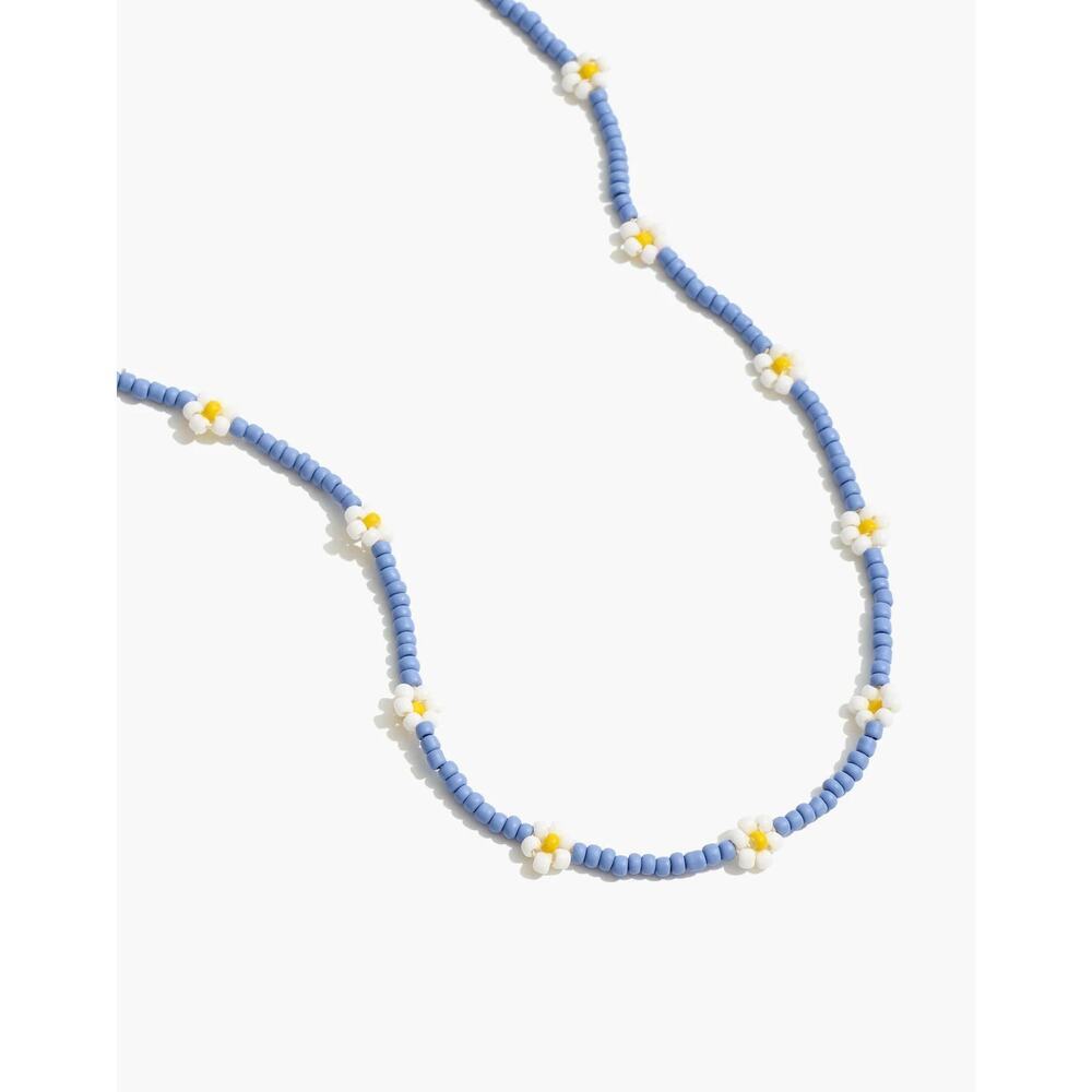 Madewell Seed Bead Daisy Choker Necklace Juniper - OS - Picture 1 of 2